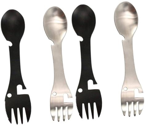 FOYTOKI 4stücke Multifunktionales Campingbesteck Teiliges Tragbarer Spork Mit Flaschenöffner Und Utensil Für Outdoor-aktivitäten Und Reisen