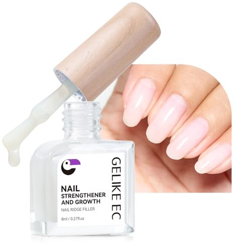 Gelike ec Indurente per unghie per la crescita delle unghie: Riparazione per unghie sottili danneggiate e fragili riempitivi come base di vernice, bianco