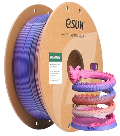 eSUN Matte Rainbow PLA Filament 1.75mm, Matte Multicolored 3D Drucker Filament PLA, 1KG Spule (2.2 LBS) Gradient Changing Filament für 3D Drucker, Fruchtige Bonbonfarbe