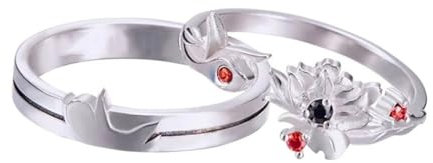 FANSWAN 2pcs Anime Couple Rings Adjustable Rings Anime Alloy Grandmaster Devil Cultivation Set for Fans, Metal, No Gemstone