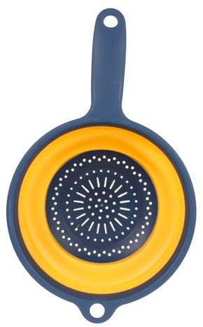 SECFOU Cestino Drenante da Cucina in Pp Blu Design Forato per Scolatura Facile, Cestino Pieghevole per Lavare Frutta e Verdura, per Uso Domestico in Cucina Stile Casuale