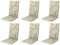Gardissimo 6er Set Hochlehner 8613 beige grau mit Schrift, Gartenstuhlauflagen 120 x 50 x 8 cm Auflagen Polsterauflagen UV-Lichtecht Stuhlauflagen Sitzauflagen