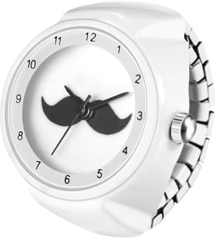 Silverora Ringuhr Fingerringuhr Edelstahl Elastische: Herren Damen Analog Quarzuhren mit Arabische Ziffern Skala Stretchband Finger Uhr Geschenke für Männer Frauen