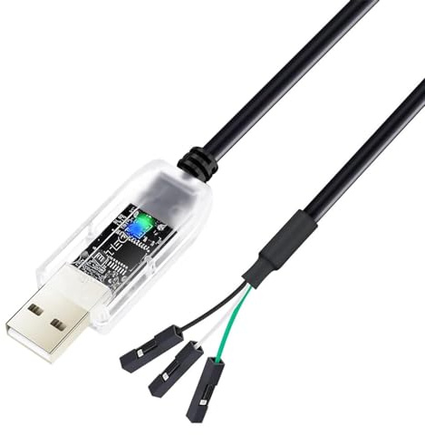 DTECH USB to TTL Adapter FTDI Chip 3.3V 3 Pin UART Debug Cable (1.0M) | Compatible with Windows 11/10/8/7/XP, MAC, Linux, Ideal for Easy Debugging and Programming