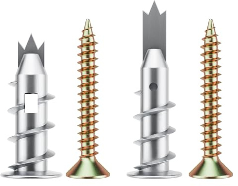 70 Stück Rigipsdübel Metall, Selbstbohrender Gipskartondübel mit Schrauben, Metalldübel Hohlraumdübel, Gipskarton Schrauben Dübel Set, Betondübel für Rigipswände, Befestigung In Gipsfaserplatten Beton