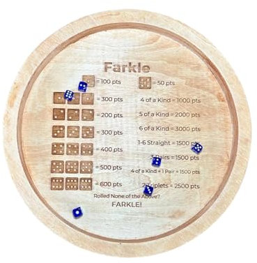 Dice Rolling Tray Holzrock, rund, für Tisch, Partybedarf, Tischzubehör für Camping, Familienabende, Treffen mit Freunden