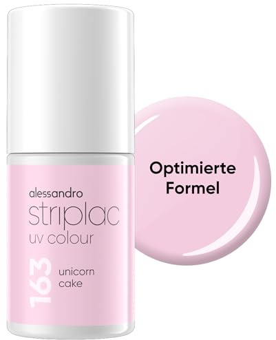 alessandro Striplac Peel-Off UV Gel Nagellack, Unicorn Cake, 6,5ml | Hochpigmentierter UV Gel Nagellack, bis zu 15 Tage Halt, kratzfest, acetonfrei & abziehbar, HEMA-frei & vegan