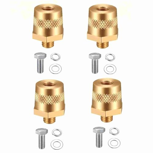 M8 Batteripoladapter, Batteriklammer, Bilbatteri Anslutningsklämma, Batteripol Bilbatteri Klämmsats Par Positiv Negativ med Yttergänga M8, med Rostfria Skruvar