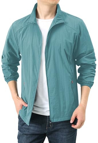 VgguDoe Sommer Jacke Herren,Jacken Business Herren,Reißverschluss Übergröße Leichte Freizeitjacke,Dünn Frühling Sportlich Allwetterjacke,Arbeitsjacke Männer BU3 4XL