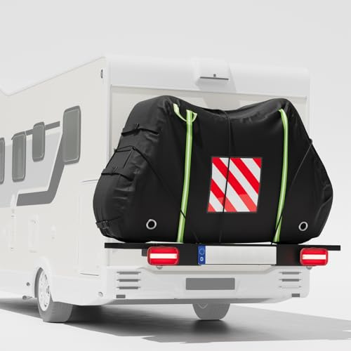 MOZMY Bicycle Cover for Rear Carrier - Protective Cover Bicycle Carrier Motorhome, 420D Waterproof Bicycle Cover for 1 2 Bikes/e-Bikes, 210 x 120 x 120 cm