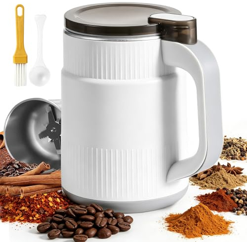 300w Electric Coffee Grinder,8-Blade Spice Grinder for Dried Spice,Nuts | Coffee Bean Grinder, Fast Grinding with Copper Motor, Low Power Spice Grinder,Spice Grinder Electric for Pepper,Grain,Nuts