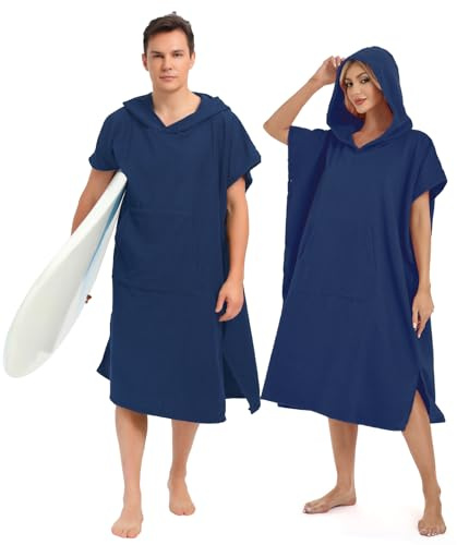 Abahub Poncho de Surf con Capucha de Microfibra,Poncho de Baño Unisex,S | Poncho Toalla para Cambiarse,Absorbente, Ligero y de Secado Rápido,Ideal para Playa, Piscina, Surf, Ducha y Casa