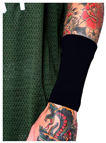 Tat2X Ink Armor Premium Forearm 6 Tattoo Cover Up Sleeve - No Slip Gripper - U.S. Made - Black - ML (single tattoo cover sleeve)