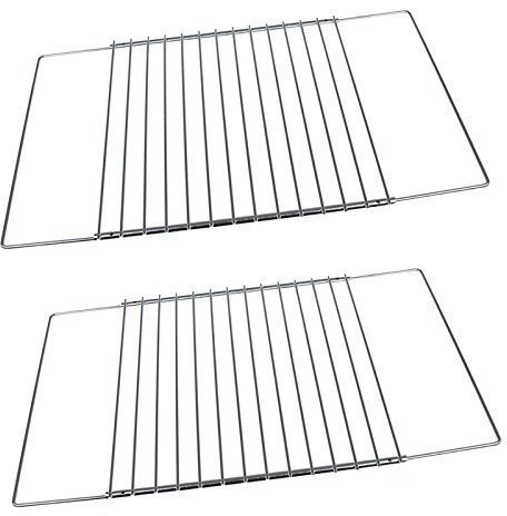 First4Spares 2 Pack of Adjustable Width Stainless Steel Oven Shelves for Smeg Cookers
