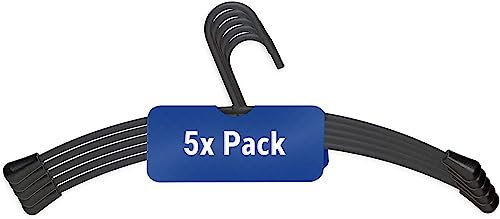 MAUL Kleiderbügel Metall – moderne Stahl Kleiderbügel in edlem Design – stabile und belastbare Aufhänger für Kleidung – schwarz – 5-er Set