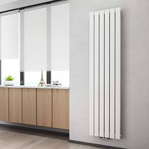 Heilmetz Flach Paneelheizkörper Vertikal Design Heizkörper 1800x460mm Weiß Doppellagig Mittelanschluss Heizung