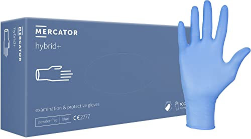 Guanti ibridi in formula vinile-nitrile MERCATOR HYBRID+, taglia: S - 100 pezzi, privi di rivestimento in polvere, Guanti protettivi, Guanti monouso, privi di lattice