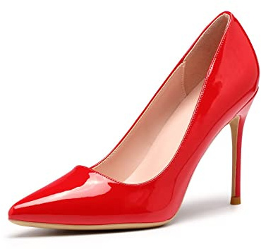 Escarpins Femme, Mode Talon Haut 10 CM Bout Pointu Fermé Sexy Chaussures Talons Aiguille de Soirée Mariage