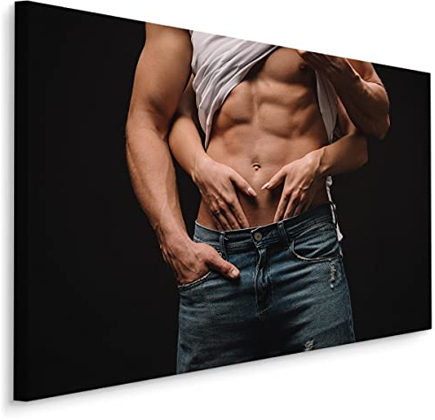 Muralo Wandbilder Mann, Frau, Paar, Fit, Muskeln, Erotisch, XXL - 70x50 cm | Leinwandbild, Modernes Design, Aufhängefertig, UV-beständig - ideal für Wohnzimmer und Schlafzimmer
