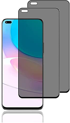 Fiokxie [2 Pièces] Verre Trempé Anti-Espion Compatible pour HUAWEI P40 - Anti Spy Film de Protection Dureté 9H, Privacy Film Protection Écran, 3D Vitre Protecteur Filtre Confidentialité