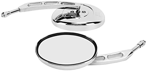 Motorrad Rückspiegel, stark reflektierend 360° Rotation Motorrad Lenkerspiegel Chrom Links Rechts Ersatz für zum Umbau