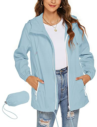 Rapbin – Manteau de pluie imperméable à capuche, léger, coupe-vent, pliable, pour femme, XXL