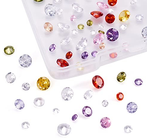 Bestewelry Zirkonia-Stein-Cabochons, facettierte, spitze Rückseite, Cabochons für Schmuckherstellung, Verzierung