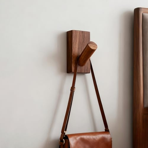 Kuuleyn Ganchos Para Abrigos, Ganchos De Pared De Madera, Ganchos Para Abrigos Montaje En Pared, Gancho De Pared De Madera Almacenamiento Ordenado Superficies Más Lisas Ganchos (Nogal negro)