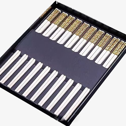 bacchette giapponesi chopsticks bacchette Bacchette usa e getta Set di 10 bacchette in lega doppia serie da 24 cm antiscivolo resistenti alle alte temperature(Color:2,Size:)