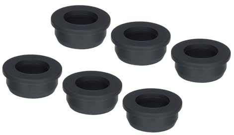 sourcing map 6Pcs T Type Rubber Grommet Mount Dia 33.3mm (37x22x15mm) Seal Protection Flexible Hole Plugs for Cable Pipe Black