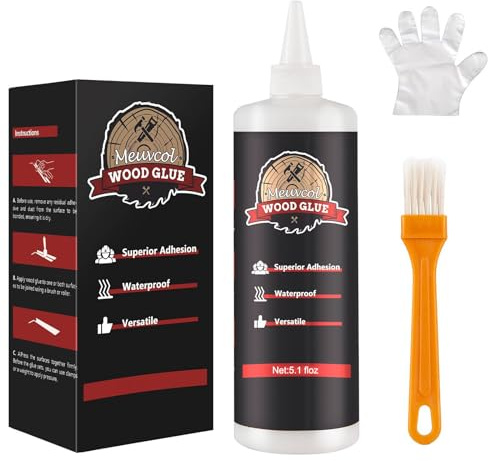 Wood Glue, Strongest Glue for Woodworking, Waterproof Clear Wood Glue for Furniture Heavy Duty, Interior & Exterior Furniture Glue for Crafts, Furniture, Baseboard, cabinets, Door (150g)