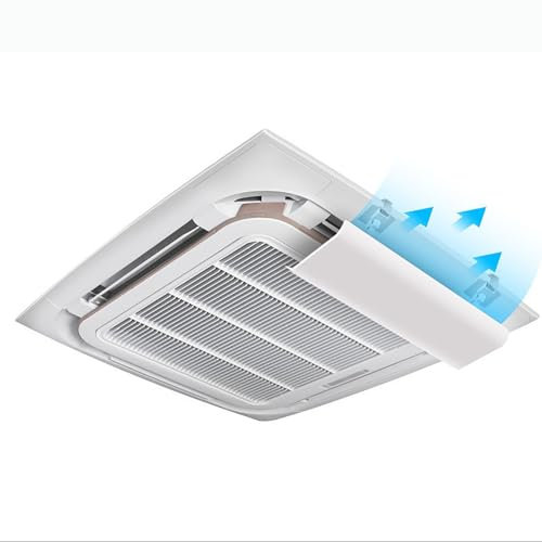 Déflecteur Kit Fenetre Climatiseur de Climatisation Centrale 4 Pièces, Kit Climatisation Fenetre à Angle Réglable, Universel, Vent Direct Anti-Coup, Boucle en Métal Fixe(60cm/23.6in)