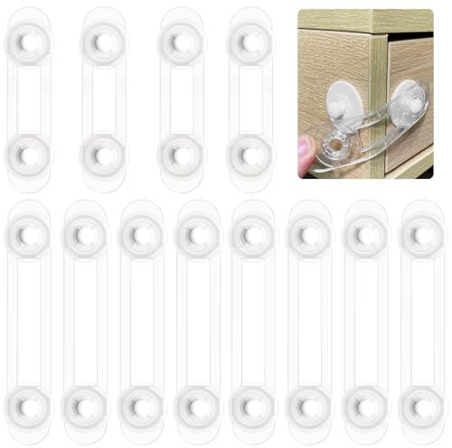 Lectorias 12 Stück Kindersicherung Schrank, Schubladensicherung, Schranksicherung Kinder, Kühlschrank Kindersicherung, Schubladen-Sicherheitsschloss, Kleinkinder Sicherheitsschlösser für Möbel, Küche