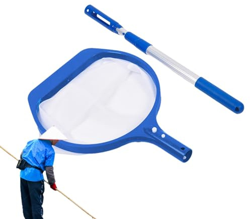 Rengöringsnät för pool – finmaskig skimmer med stång, poolskimmer | Aqua Scoop essentiaal poolskimmer, poolrengöringsverktyg, poolrengöringsnät, poolnät för rengöring av