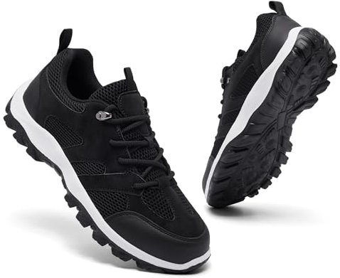 CYRUWOSH Scarpe da trekking da uomo, scarpe da trekking, scarpe da corsa, scarpe da ginnastica, scarpe da ginnastica per attività all'aria aperta, pronte per la ventilazione ultralight, Nero , 42 EU