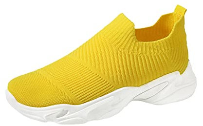 Sommerschuhe für Damen, Freizeitschuhe, atmungsaktiv, Studenten, vielseitige Sportschuhe, Jugendliche, Wassersocken, gelb, 39 EU