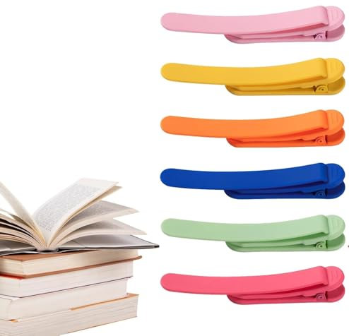 6 Stück Automatische Lesezeichen, Kinder-Lesezeichen, Papier-Lesezeichen, Lesezubehör, Silikon-Lesezeichen für Bücher