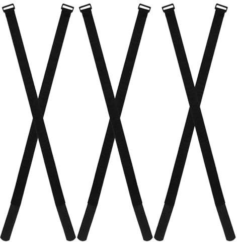 GAROZATION Sangle De Fixation pour Parasol De Terrasse Lot De 6 Sangles Réglables Anti-Usure 25mm x 600mm Multifonction pour Extérieur Et Camping Résistante Au Vent Et Facile à Transporter