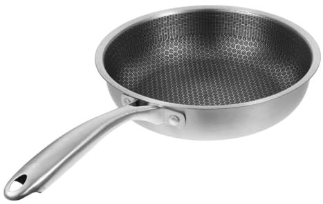 PartyKindom Poêle à Omelette Acier Inoxydable Avec Poignée Ergonomique Antiadhésif Pour Cuisson Induction Four Et Lave-vaisselle
