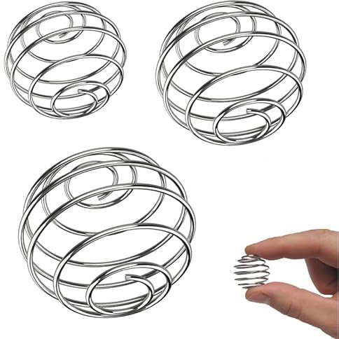 Azlanway Set di 3 palline shaker in acciaio inox, per frullati proteici, in 3 misure, frusta in acciaio inox 304 per frullati proteici, frullati, bevande fitness – adatto per shaker e bottiglie