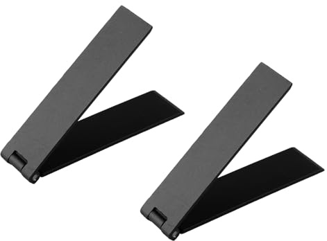 Tabanzhe Mobile Phone Kickstand-2PCS Vertical and Horizontal Phone Stand Adjustable Angle Self Adhesive Phones Holder for Desk All Smartphones(Black)