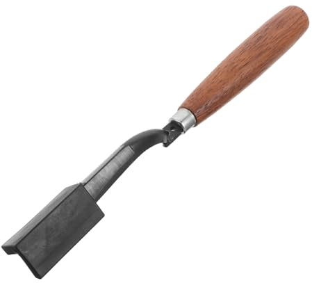 DECHOUS Couteau À Tarauder Les Arbres À Caoutchouc : Coupe-taraudage en Forme De V - Outil De Décapage des Arbres À Caoutchouc avec Manche en Bois - Éliminateur De Peau Facile À Saisir