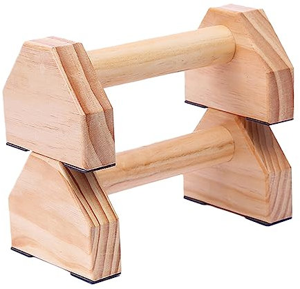 TOYANDONA 1 Paar Doppeltes Fitnessgerät Massivem Holz Einstellbare Handstand für Muskeltraining für Calisthenics und Effektive Push Ups Tragbar und Langlebig