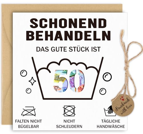 Thboxes Geldgeschenke Geburtstag 50, Geburtstagskarte Geldgeschenke Verpackung mit Umschlag Grußkarte Personalisiertes Geldgeschenk für Männer Frauen