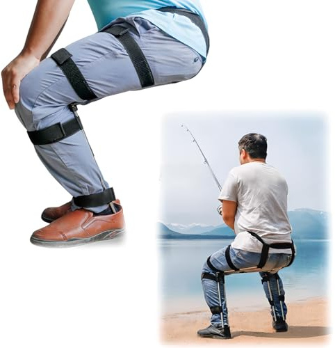 Exmydric Portable Wearable Seat Supports Up to 220 LBS, Invisible Chair for Anglers, Hikers, Barbers, Chefs, Photographers, 4.4 LBS Lightweight Exoskeleton Wearable Chair Pants L