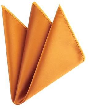 WANYING herr näsduk enfärgad mjuk glänsande slät bas för formella tillfällen bröllop fest – 23 x 23 cm orange