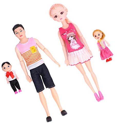 Fdit Set di Bambole per Famiglie, Bambole Snodate Educative per Mamma e papà Incinte per Bambini, Accessori in Plastica per Neonati,