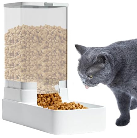 Kattmatautomat – automatisk torrmatare, gallon kapacitet läckagesäker vattenskål matningsstation | storslagen husdjursmatare för inomhus utomhus resor hund valp kattunge