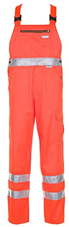 Planam 2021054 Warnschutz Latzhose, Uni Orange, Größe 54