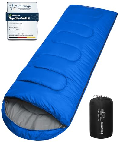 KingCamp Sacco a Pelo Invernale Sacchi a Pelo Campeggio Singola 3 Stagioni Leggero Impermeabile Compatto Portatile per Trekking Campeggio Alpinismo Viaggi Escursionismo Adulti 220 x 75 cm Blu Ds.